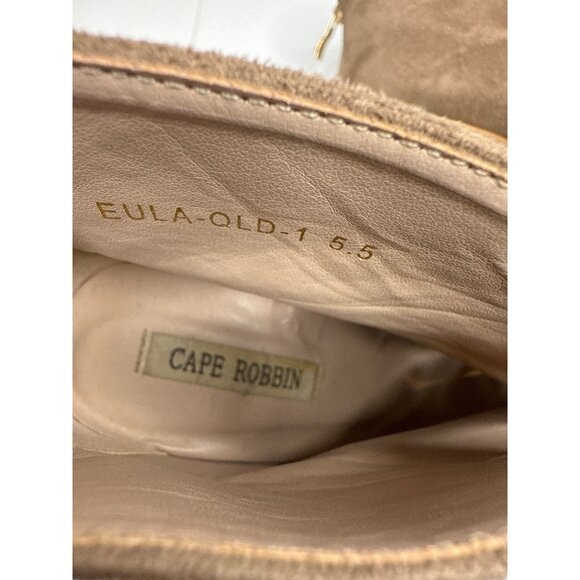 Cape Robbin Tan Suede Peep Toe Stiletto Booties Women’s 5.5 - Picture 10 of 11
